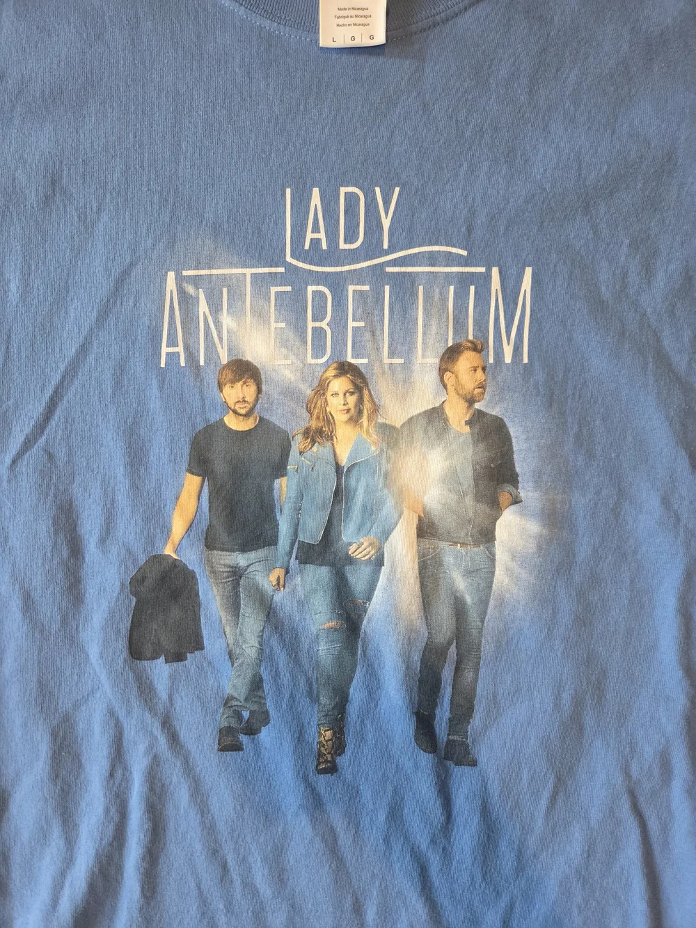 Lady Antebellum Blue Graphic Band Tour T-Shirt - SIZE LARGE - Picture 2 of 5